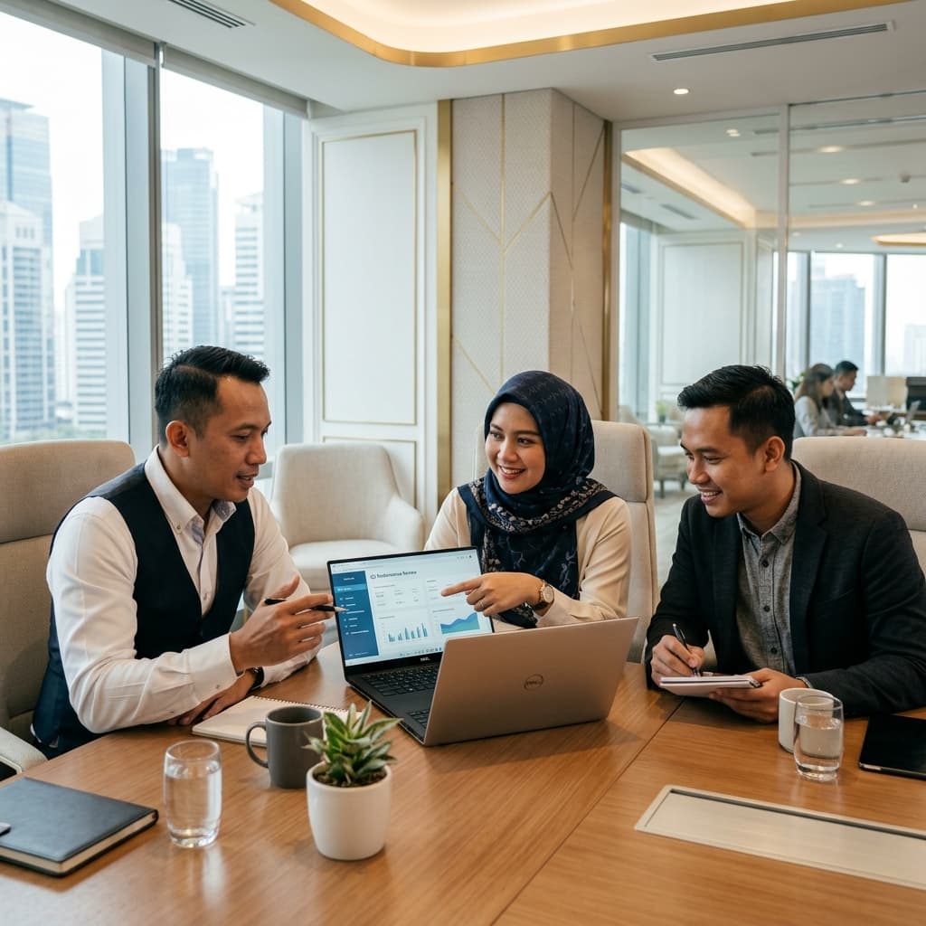Tim profesional ITSAR Circle dalam pertemuan bisnis syariah